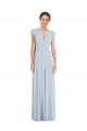 Best Soft Chiffon Bateau Neck Flutter Sleeves V-Back Long Formal Evening Dress Canada