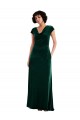 Best Stretch Velvet Cowl Neck Cap Sleeves Long Black Tie Evening Dress Canada
