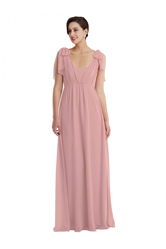 Best Soft Chiffon Halter Neck Sleeveless Dusty Pink Long Semi Formal Evening Dress Canada