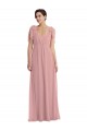 Best Soft Chiffon Halter Neck Sleeveless Dusty Pink Long Semi Formal Evening Dress Canada