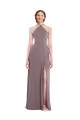 Best Soft Chiffon Halter Neck Sleeveless Low Back Long Formal Evening Dress Canada