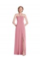 Best Soft Chiffon Halter Neck Sleeveless Open Back Skin Pink Long Semi Formal Evening Dress Canada