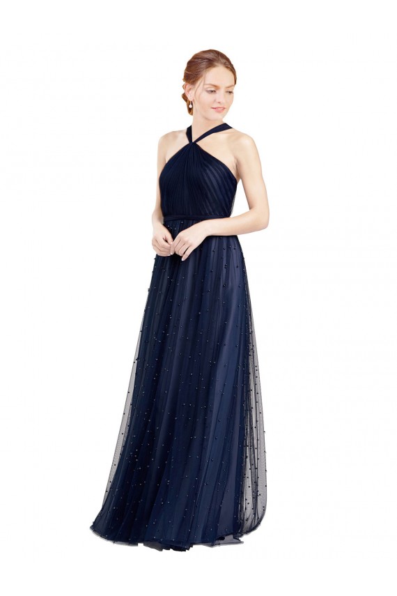 Best Tulle Halter Neck Sleeveless Long Evening Dress Canada