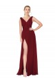 Best Soft Chiffon V-Neck Sleeveless V-Back Long Black Tie Evening Gowns Canada