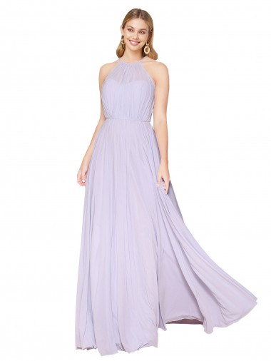 Best Soft Chiffon Halter Neck Sleeveless Long Formal Evening Gowns Canada