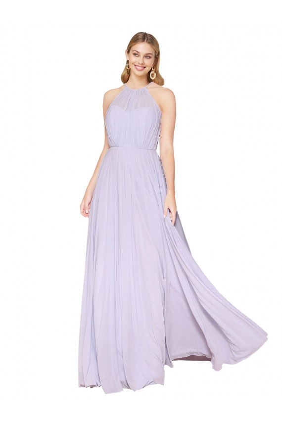 Best Soft Chiffon Halter Neck Sleeveless Long Formal Evening Gowns Canada