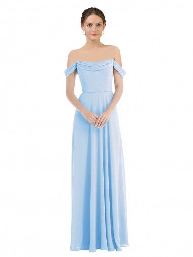 Best Soft Chiffon Off the Shoulder Sleeveless Long Formal Evening Dress Canada