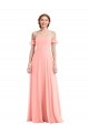Best Soft Chiffon Off the Shoulder Flutter Sleeves Long Semi Formal Evening Dress Canada