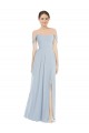 Best Soft Chiffon Off the Shoulder Flounce Sleeves Long Semi Formal Evening Dress Canada