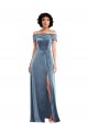 Best Stretch Velvet Off the Shoulder Sleeveless Long Semi Formal Evening Dress Canada
