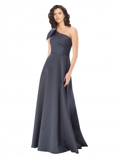 Best Satin One Shoulder Sleeveless Long Formal Evening Dress Canada