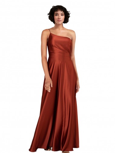 Best Silky Satin One Shoulder Sleeveless Long Black Tie Evening Dress Canada