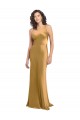 Best Stretch Satin One Shoulder Sleeveless Long Formal Evening Dress Canada