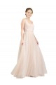 Best Tulle Scoop Neck Sleeveless Open Back Long Semi Formal Evening Dress Canada