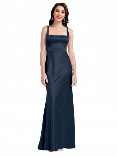 Best Stretch Satin Square Neck Sleeveless Low Back Long Formal Evening Dress Canada