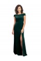 Best Stretch Velvet Square Neck Cap Sleeves Long Formal Evening Dress Canada