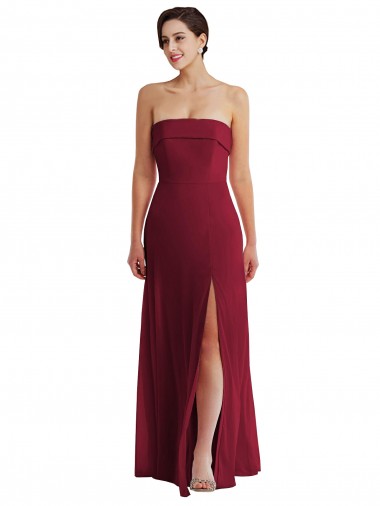 Best Soft Chiffon Strapless Sleeveless Low Back Long Formal Evening Dress Canada