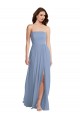 Best Soft Chiffon Strapless Sleeveless Long Semi Formal Evening Dress Canada