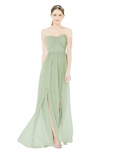 Best Soft Chiffon Sweetheart Sleeveless Low Back Long Semi Formal Evening Dress Canada