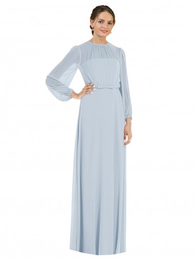 Best Soft Chiffon Strapless Puff Sleeves Keyhole Back Long Formal Evening Dress Canada