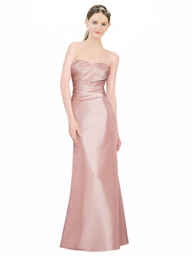 Best Stretch Satin Sweetheart Sleeveless Low Back Long Formal Evening Dress Canada