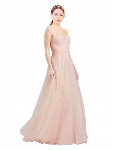 Best Tulle Sweetheart Sleeveless Open Back Long Semi Formal Dress Canada