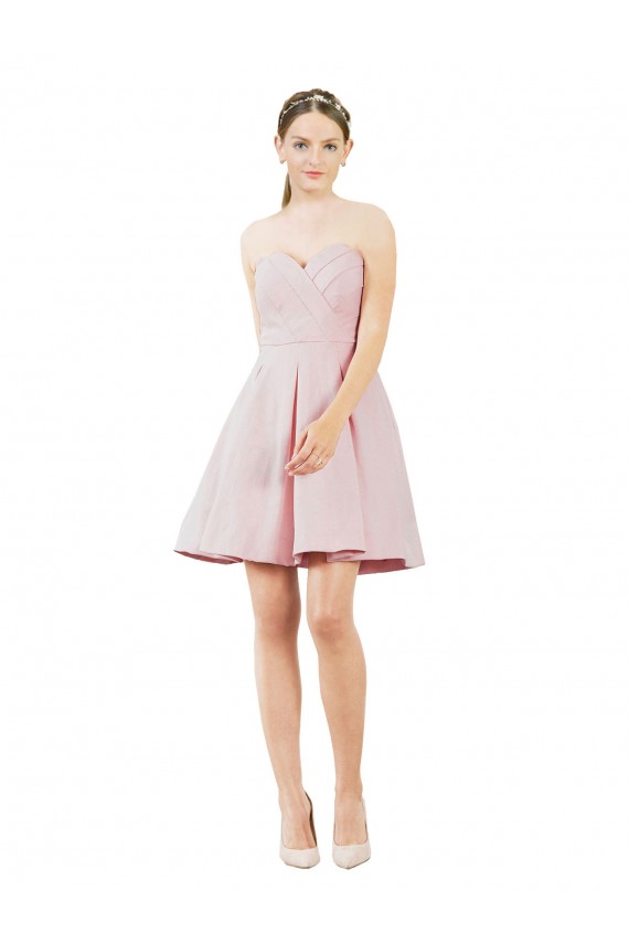 Best Satin Sweetheart Sleeveless Knee Length Evening Dress Canada
