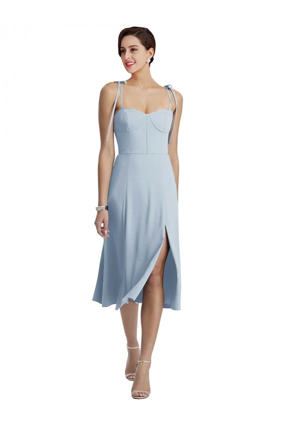 Best Stretch Crepe Sweetheart Sleeveless Midi Length Evening Dress Canada