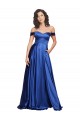 Best Stretch Satin Off the Shoulder Sleeveless Sweep Train Formal Evening Dress Canada