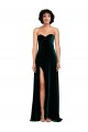 Best Stretch Velvet Sweetheart Sleeveless Low Back Sweep Train Semi Formal Evening Dress Canada