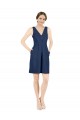 Best Satin V-Neck Sleeveless Open Back Knee Length Evening Dress Canada