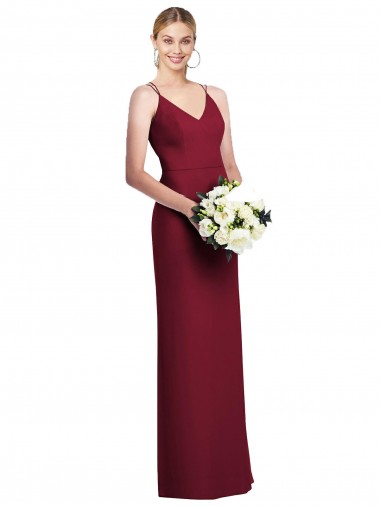 Best Soft Chiffon V-Neck Sleeveless Long Formal Dress Canada