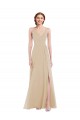Best Soft Chiffon V-Neck Sleeveless Open Back Long Semi Formal Evening Dress Canada