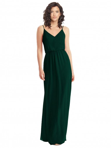 Best Soft Chiffon V-Neck Sleeveless Low Back Long Semi Formal Evening Dress Canada