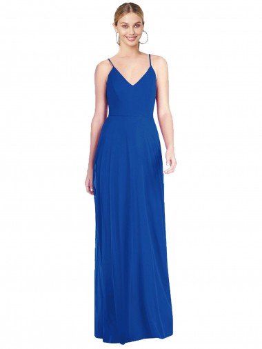 Best Soft Chiffon Spaghetti Straps Sleeveless Open Back Long Formal Dress Canada