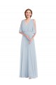 Best Soft Chiffon V-Neck Half Sleeves Long Evening Dress Canada