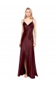 Best Stretch Satin Spaghetti Straps Sleeveless Long Evening Dress Canada