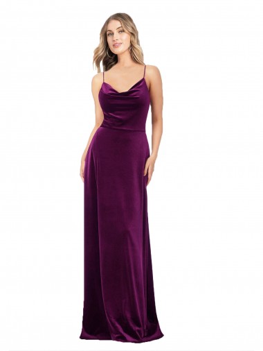 Best Stretch Velvet Scoop Neck Sleeveless Open Back Long Formal Evening Dress Canada