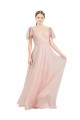 Best Tulle V-Neck Flutter Sleeves Long Formal Dress Canada