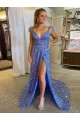 Best Velvet Sequin V-Neck Sleeveless Court Train Evening Gown Canada