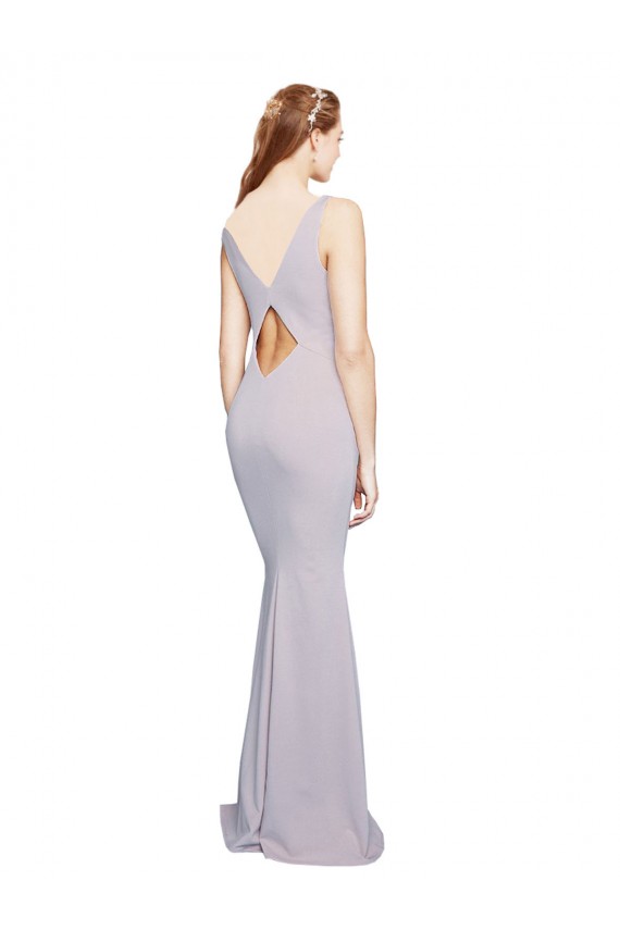 Best Stretch Crepe V-Neck Sleeveless Keyhole Back Long Formal Evening Dress Canada