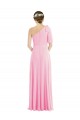 Best Soft Chiffon One Shoulder Sleeveless Barely Pink Long Semi Formal Evening Dress Canada