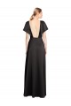 Best Stretch Satin V-Neck Cap Sleeves Open Back Long Evening Dress Canada