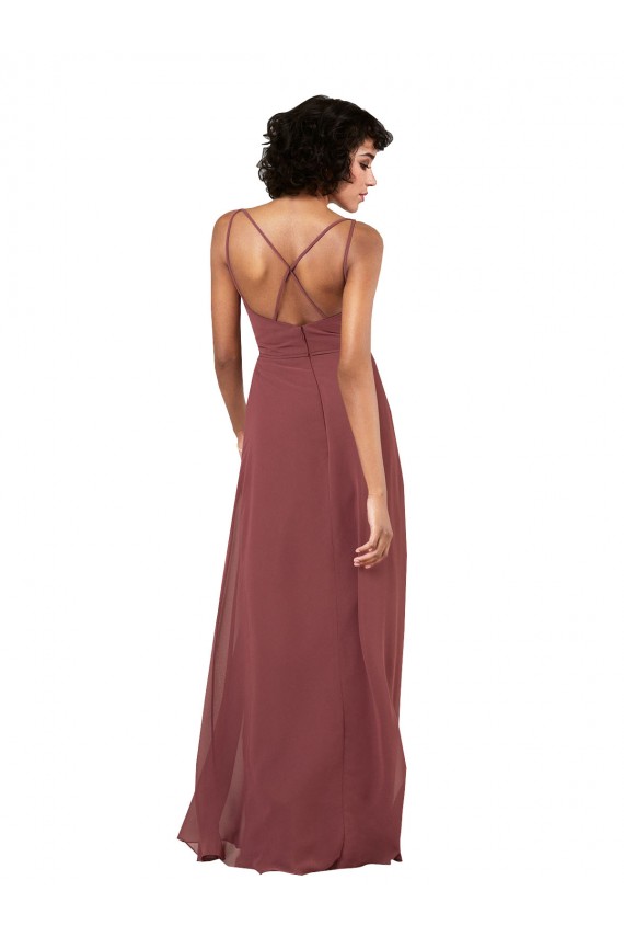 Best Soft Chiffon V-Neck Sleeveless Open Back Long Formal Evening Dress Canada