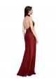Best Stretch Satin Halter Neck Sleeveless Open Back Long Black Tie Evening Dress Canada