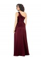 Best Silky Satin One Shoulder Sleeveless Burgundy Long Formal Evening Dress Canada