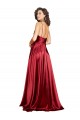 Best Silky Satin Spaghetti Straps Sleeveless Low Back Burgundy Long Black Tie Evening Dress Canada