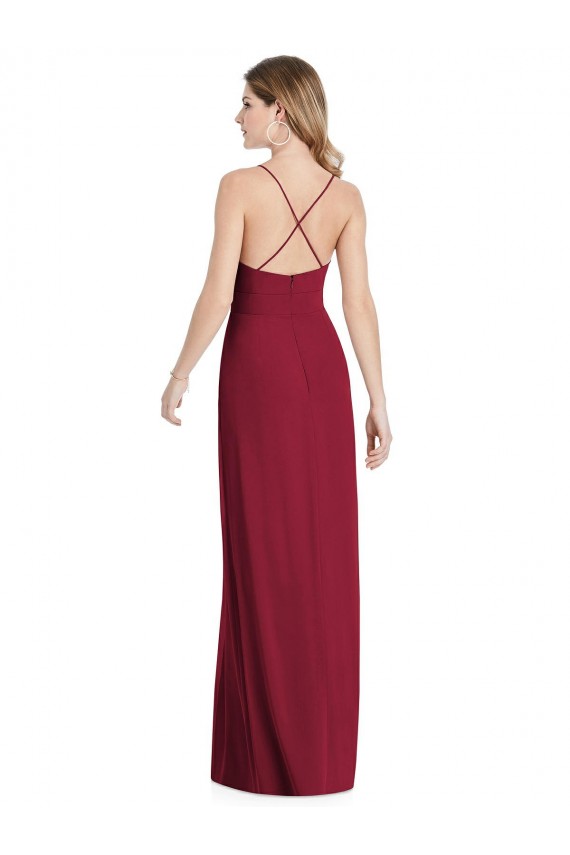Best Soft Chiffon Spaghetti Straps Sleeveless Open Back Long Semi Formal Evening Dress Canada