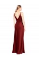Best Stretch Satin Spaghetti Straps Sleeveless V-Back Long Formal Evening Dress Canada