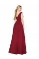 Best Soft Chiffon V-Neck Sleeveless V-Back Long Black Tie Evening Gowns Canada